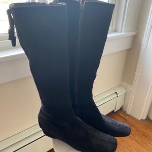 The Original Car Shoe (Brand) Black Suede Knee-Length Boots